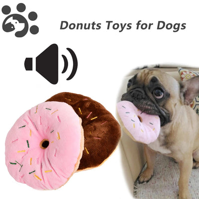 Donuts Toys For Pet Cats Dogs Squeaker Plush ToysDurable Dog Products Squeak Toys For Small Dogs Puppy Pet Products TY0067