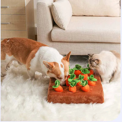 Dog Toys Plush Carrot Snuffle Mat Pet Vegetable Chew Toy Innovative Hide Food Pull Radish Improve Eating Habits Interactive Toys